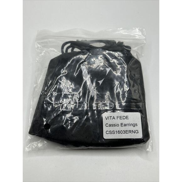 Vita Fede Cassio Earrings Gold Tone Modular Linked Hoops Adjustable NWT - Picture 2 of 12